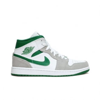 Air Jordan 1 Mid Se Fehér Szürke Zöld Férfi Cipő