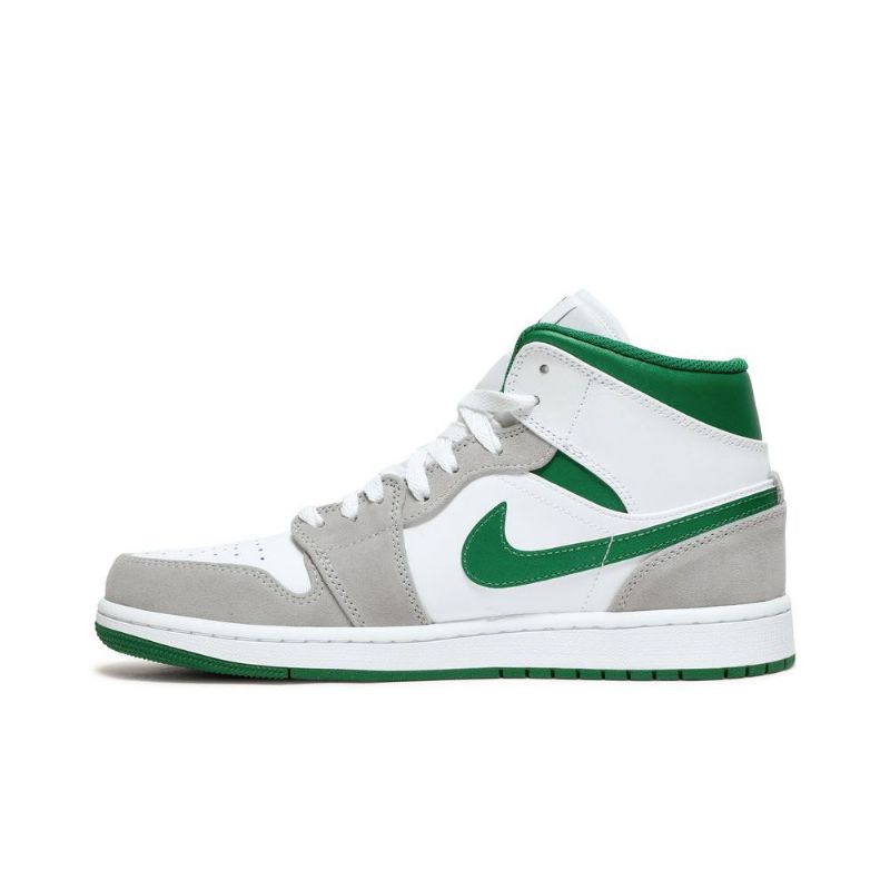 Air Jordan 1 Mid Se Fehér Szürke Zöld Férfi Cipő