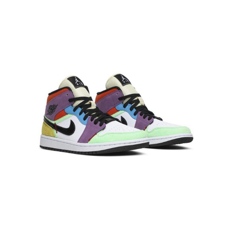 Air Jordan 1 Mid Se Fehér Többszínű Női Cipő