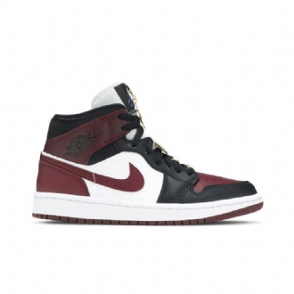 Air Jordan 1 Mid Se Fekete Bordeaux Fehér Női Cipő