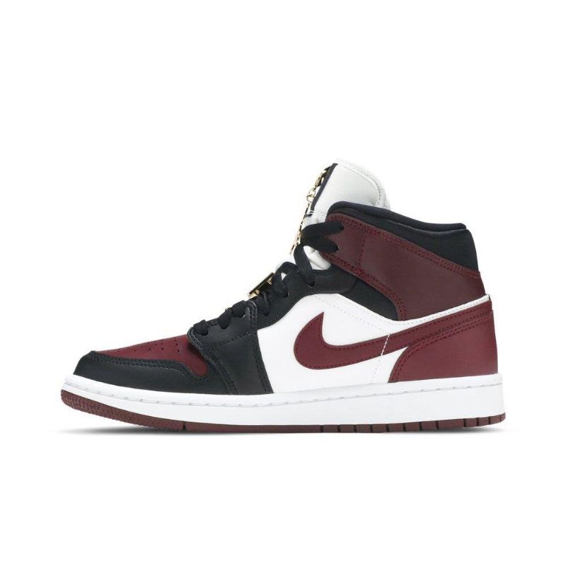 Air Jordan 1 Mid Se Fekete Bordeaux Fehér Női Cipő