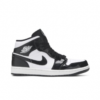 Air Jordan 1 Mid Se Fekete Fehér Férfi Cipő