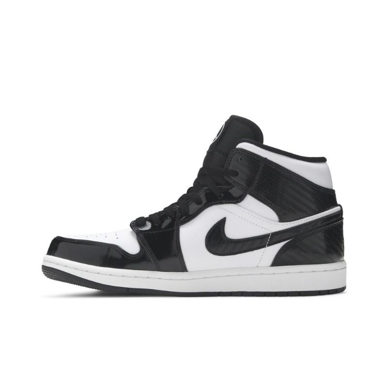 Air Jordan 1 Mid Se Fekete Fehér Férfi Cipő