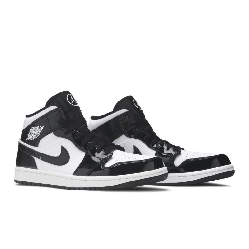 Air Jordan 1 Mid Se Fekete Fehér Férfi Cipő
