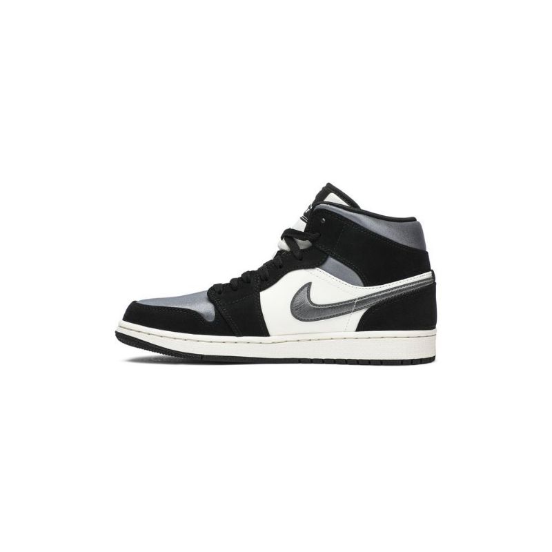Air Jordan 1 Mid Se Fekete Fehér Szürke Férfi Cipő