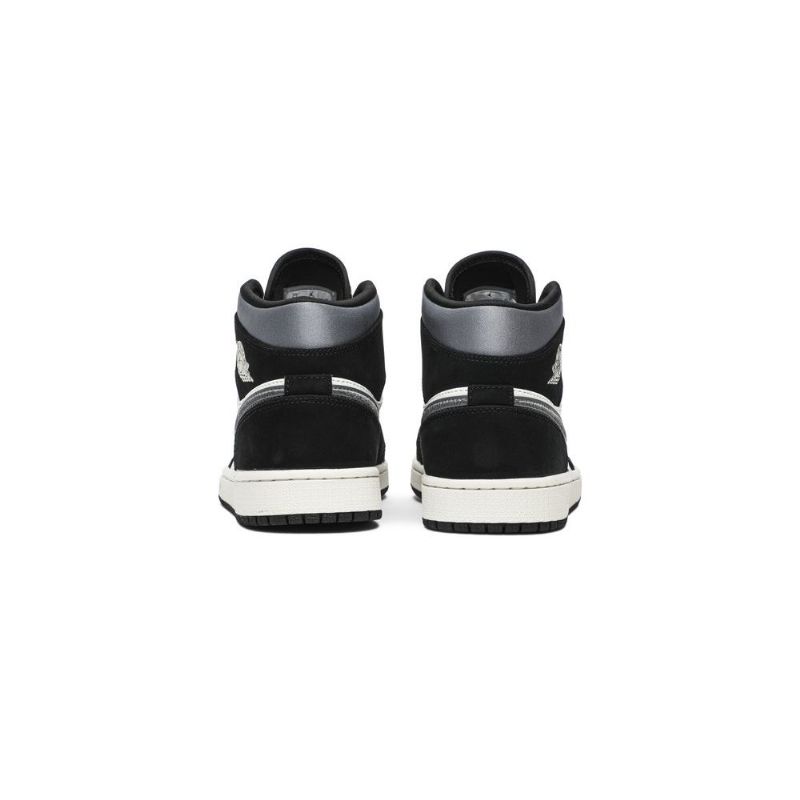 Air Jordan 1 Mid Se Fekete Fehér Szürke Férfi Cipő