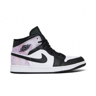 Air Jordan 1 Mid Se Fekete Lila Fehér Férfi Cipő