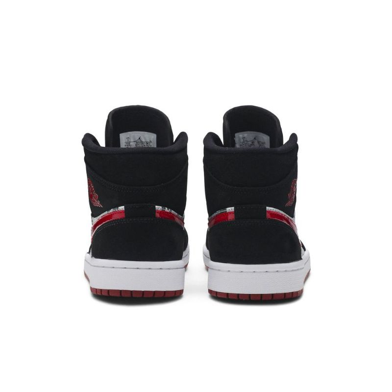 Air Jordan 1 Mid Se Fekete Piros Fehér Férfi Cipő