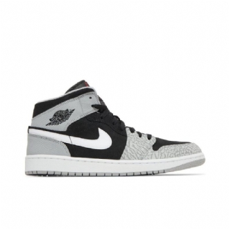 Air Jordan 1 Mid Se Fekete Szürke Fehér Piros Férfi Cipők