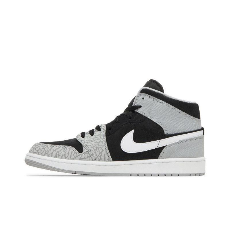 Air Jordan 1 Mid Se Fekete Szürke Fehér Piros Férfi Cipők