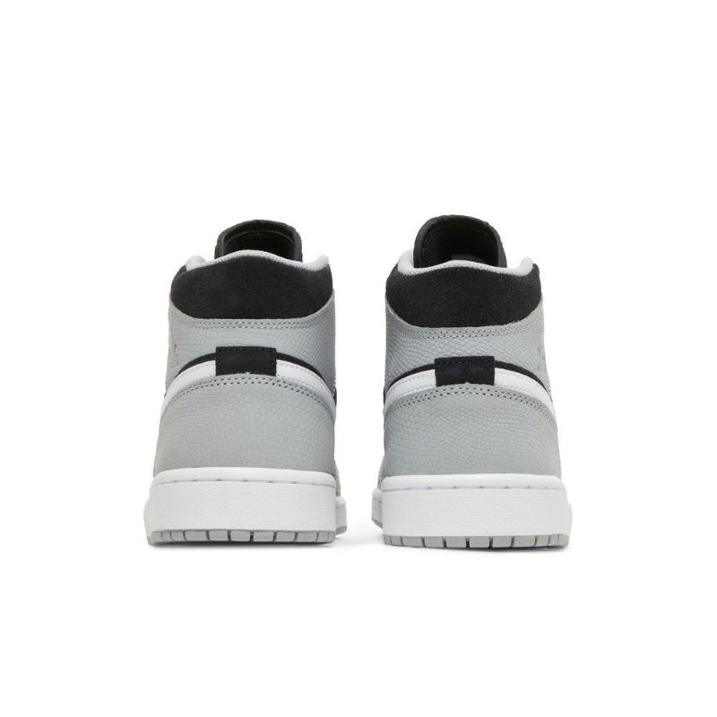 Air Jordan 1 Mid Se Fekete Szürke Fehér Piros Férfi Cipők