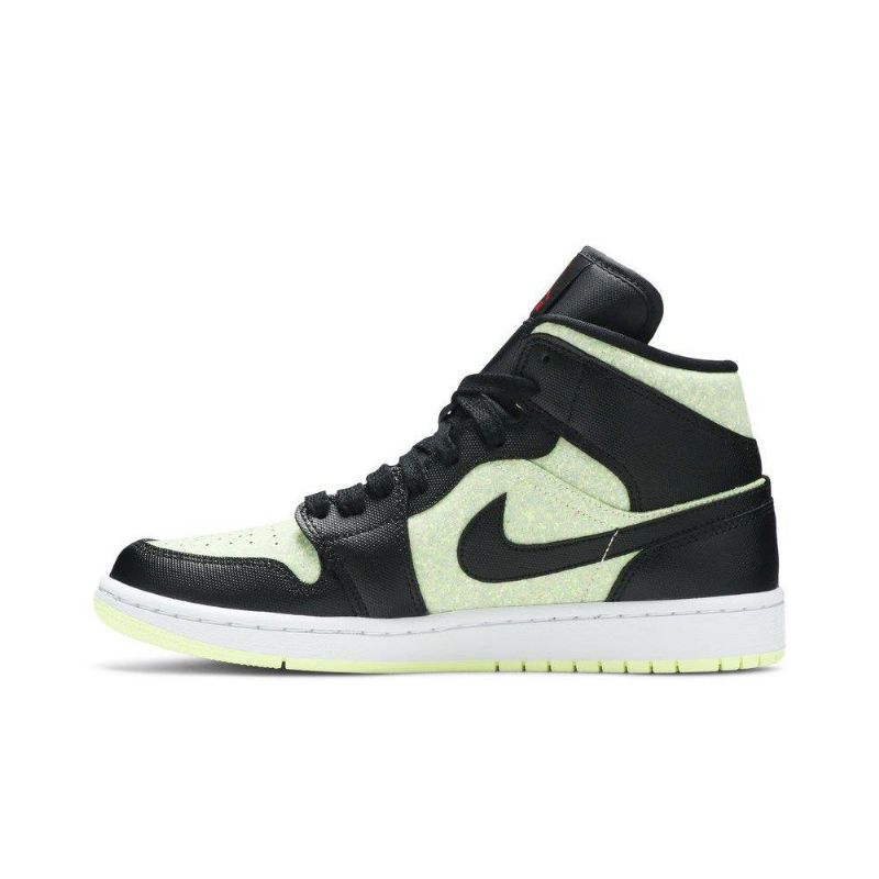 Air Jordan 1 Mid Se Fekete Zöld Piros Női Cipő