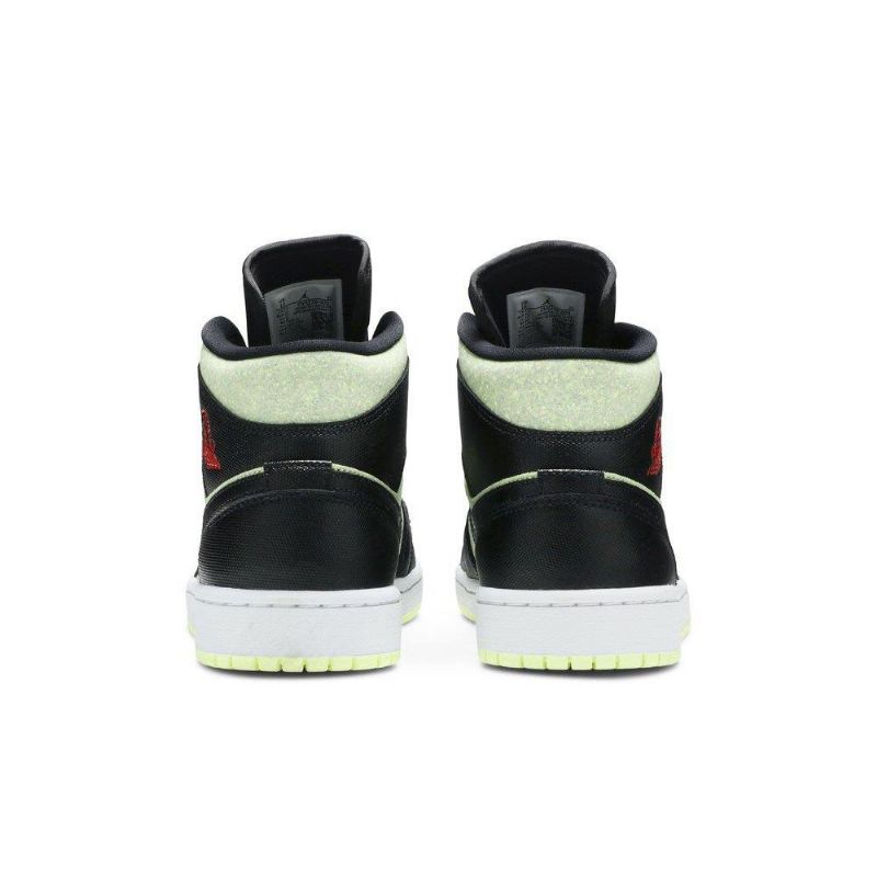 Air Jordan 1 Mid Se Fekete Zöld Piros Női Cipő