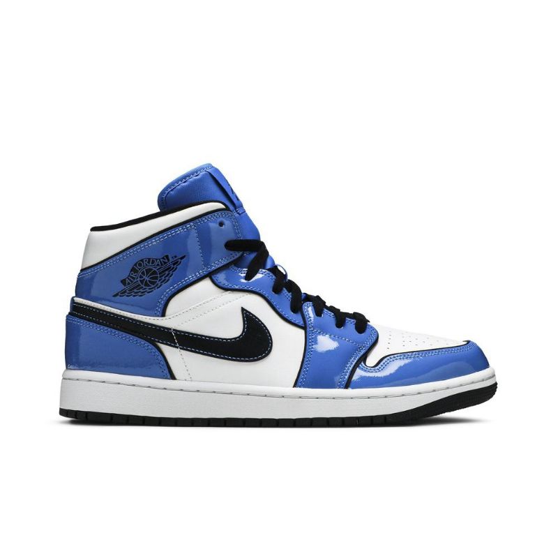 Air Jordan 1 Mid Se Kék Fehér Fekete Férfi Cipő