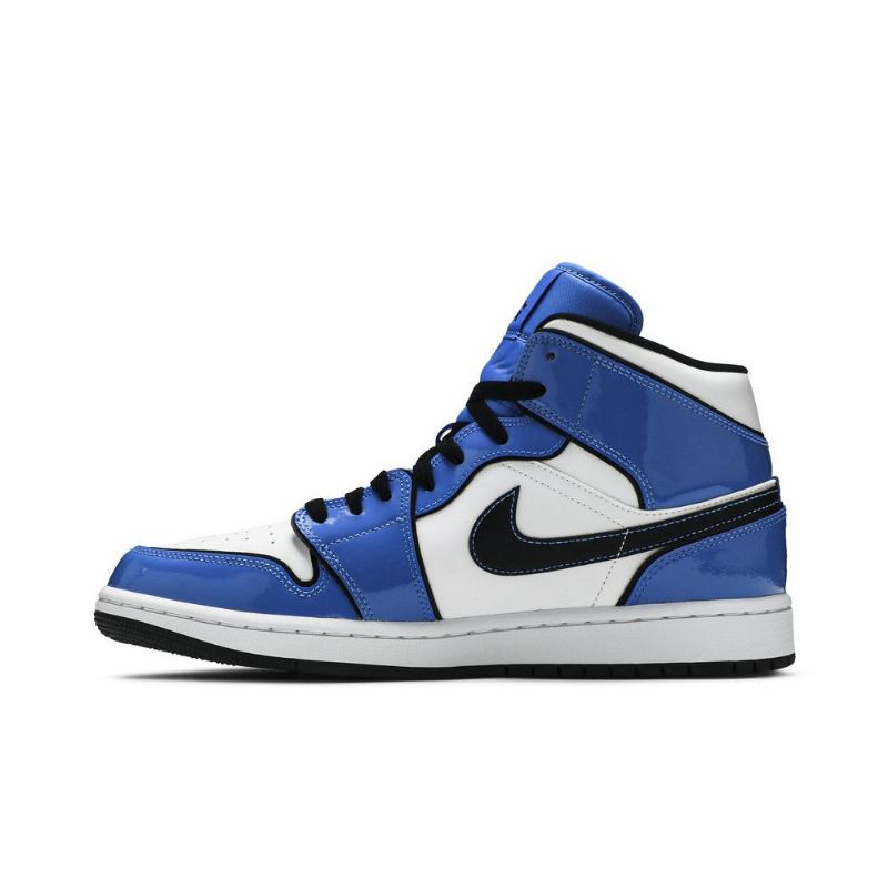 Air Jordan 1 Mid Se Kék Fehér Fekete Férfi Cipő