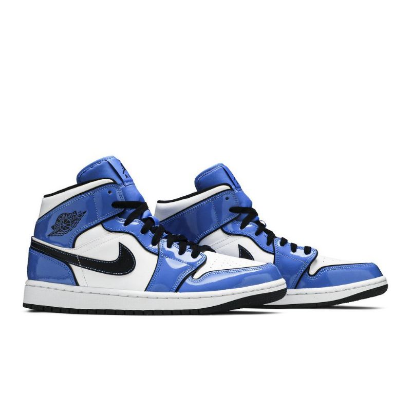 Air Jordan 1 Mid Se Kék Fehér Fekete Férfi Cipő