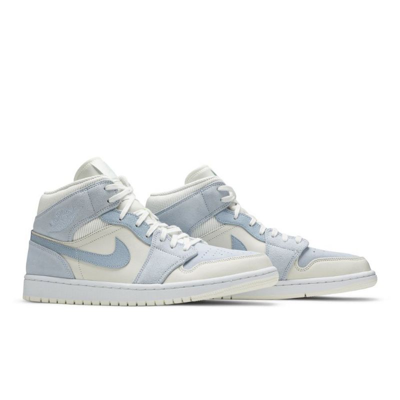 Air Jordan 1 Mid Se Kék Fehér Férfi Cipő