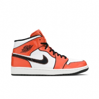 Air Jordan 1 Mid Se Narancssárga Fehér Fekete Férfi Cipő