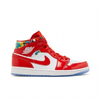 Air Jordan 1 Mid Se Piros Fehér Gold Kék Férfi Cipők