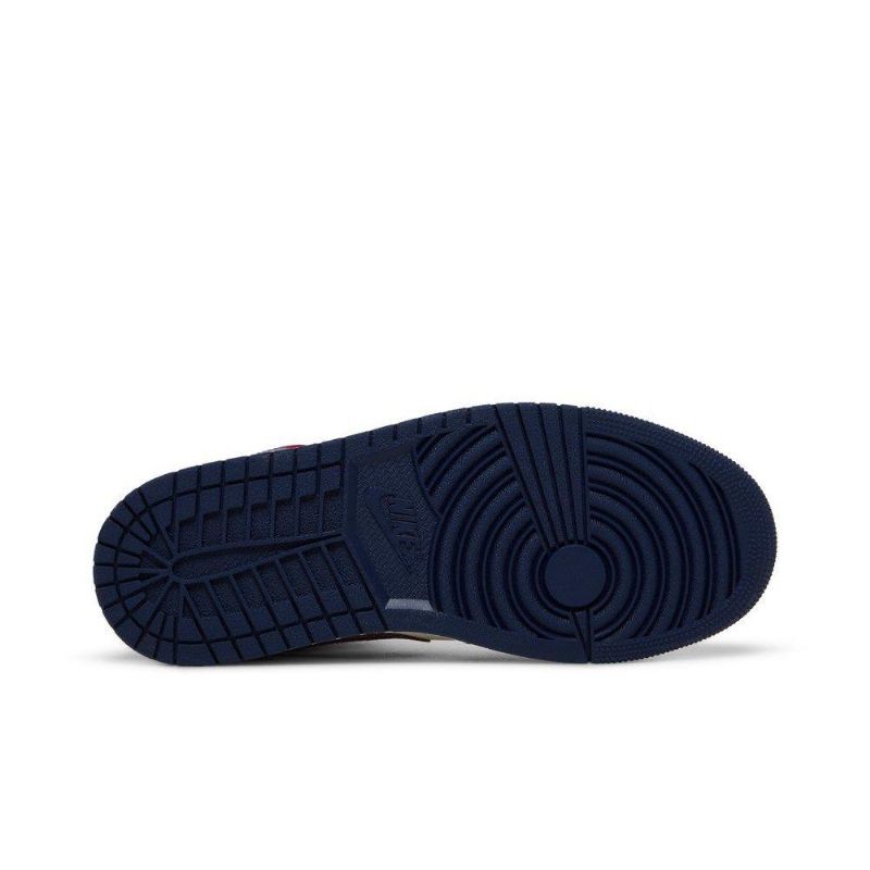 Air Jordan 1 Mid Se Piros Fehér Sötétkék Női Cipő