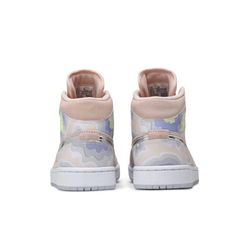 Air Jordan 1 Mid Se Rózsaszín Ezüst Zöld Női Cipő