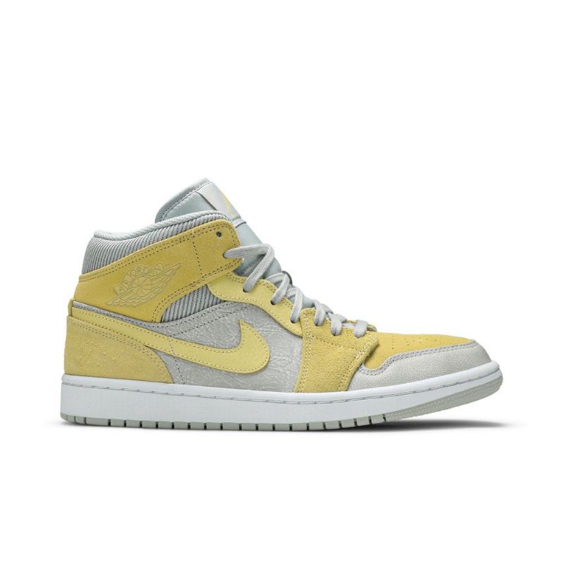 Air Jordan 1 Mid Se Szürke Sárga Férfi Cipő