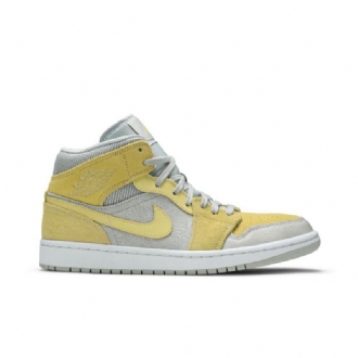 Air Jordan 1 Mid Se Szürke Sárga Férfi Cipő