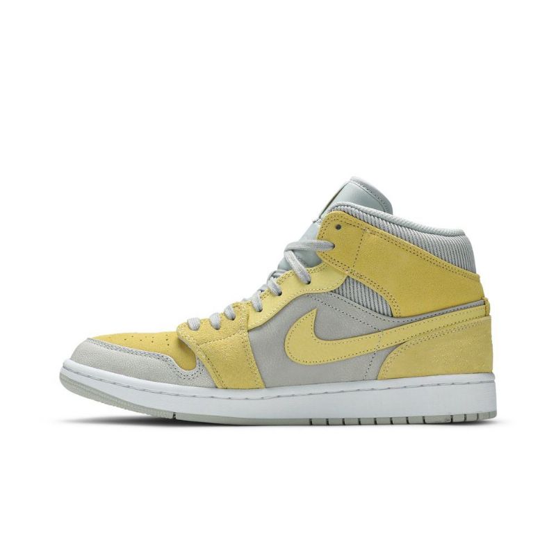 Air Jordan 1 Mid Se Szürke Sárga Férfi Cipő