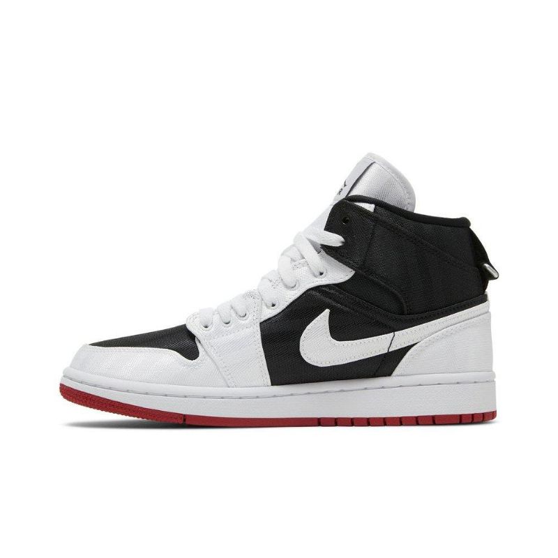 Air Jordan 1 Mid Se Utility Fekete Fehér Piros Női Cipő
