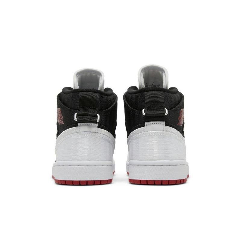 Air Jordan 1 Mid Se Utility Fekete Fehér Piros Női Cipő