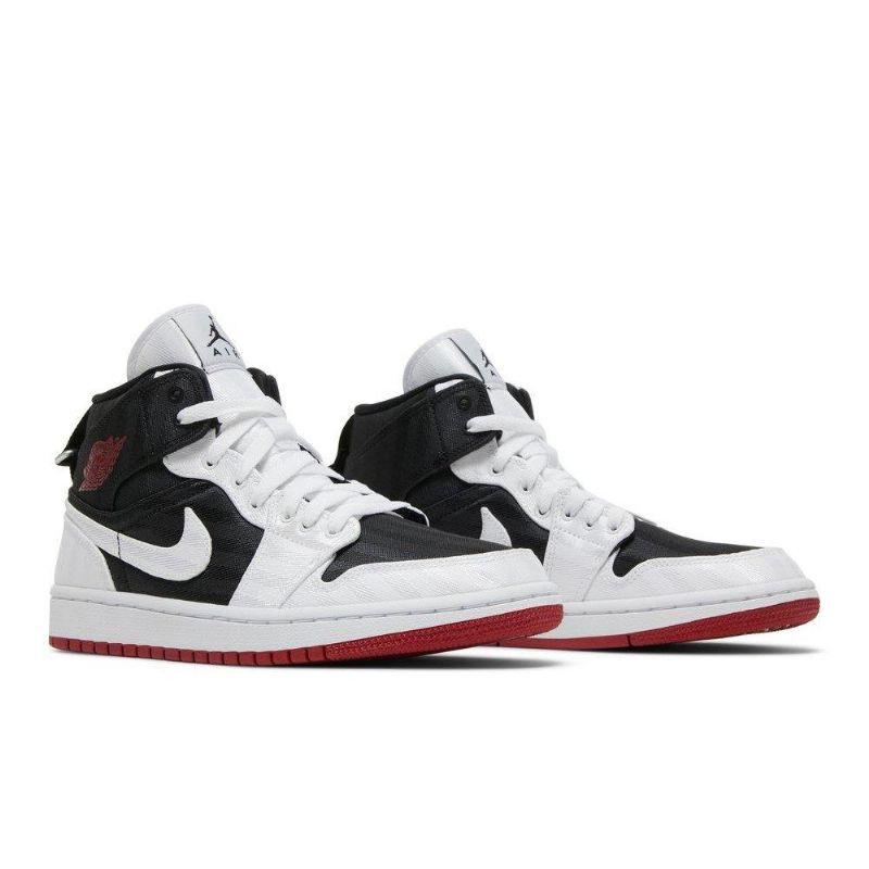 Air Jordan 1 Mid Se Utility Fekete Fehér Piros Női Cipő