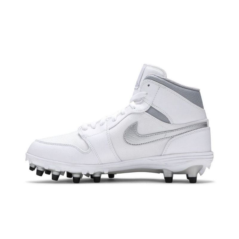 Air Jordan 1 Mid Td Cleat Fehér Ezüst Férfi Cipő