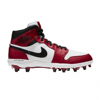 Air Jordan 1 Mid Td Cleat Fehér Piros Fekete Férfi Cipő