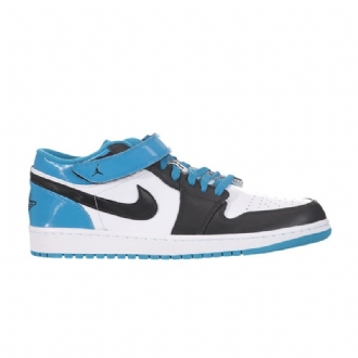 Air Jordan 1 Pántos Alacsony Fehér Fekete Türkiz Férfi Cipő