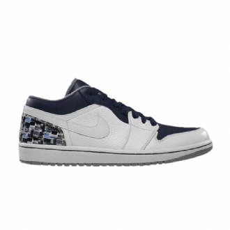 Air Jordan 1 Phat Alacsony Fehér Szürke Sötétkék Férfi Cipő
