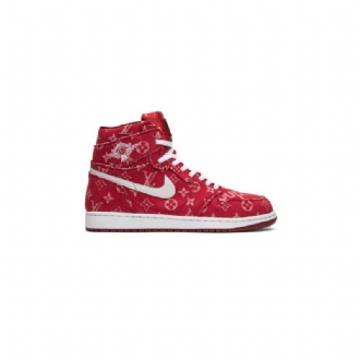 Air Jordan 1 Piros Szalag Recon Retro Magas Fehér Férfi Cipő