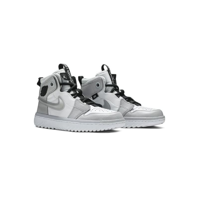 Air Jordan 1 React Magas Fehér Szürke Fekete Férfi Cipő
