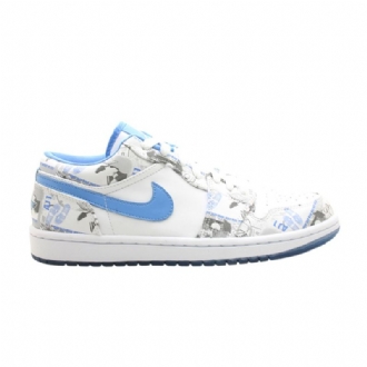 Air Jordan 1 Retro Alacsony Fehér Kék Női Cipő
