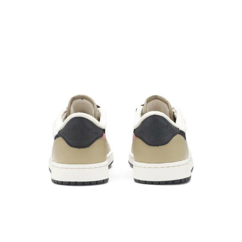 Air Jordan 1 Retro Alacsony Polár Bézs Fekete Rózsaszín Fehér Női Cipő