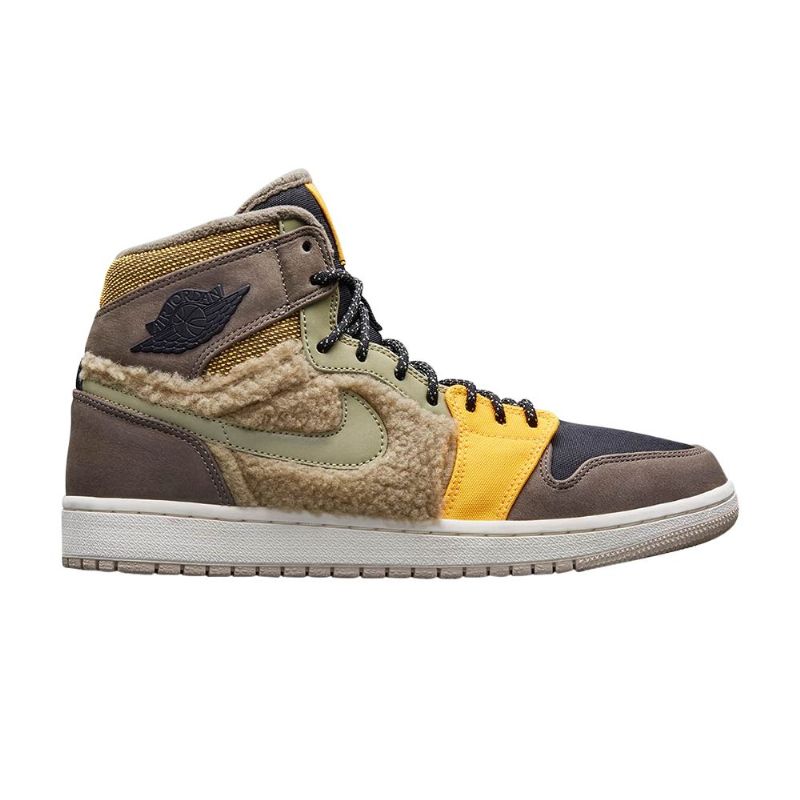 Air Jordan 1 Retro Barna Olívazöld Sárga Fekete Női Cipő