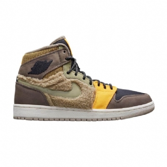 Air Jordan 1 Retro Barna Olívazöld Sárga Fekete Női Cipő