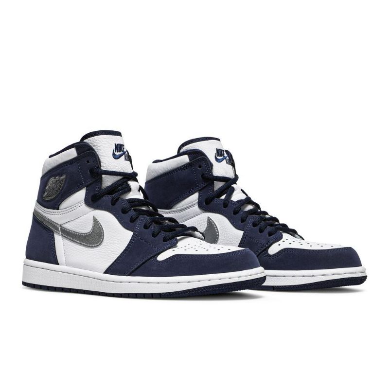 Air Jordan 1 Retro High Co.jp Fehér Sötétkék Ezüst Férfi Cipő
