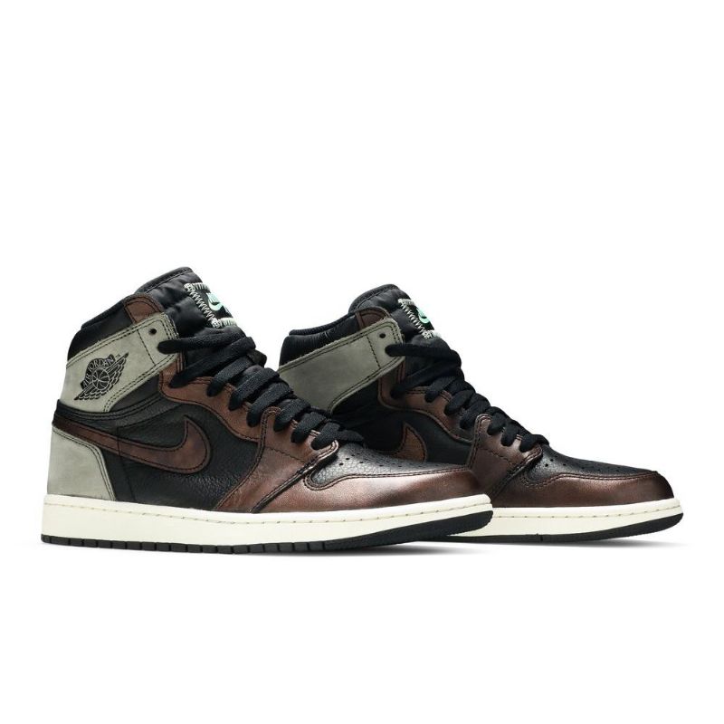 Air Jordan 1 Retro High Og Fekete Zöld Barna Férfi Cipők