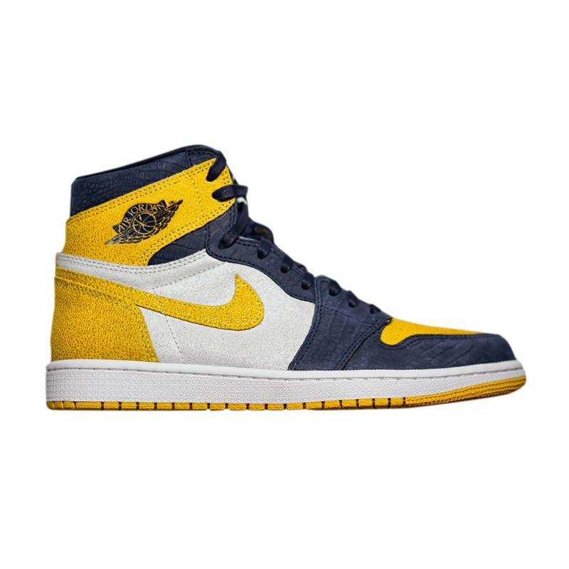 Air Jordan 1 Retro High Og Pe Fehér Sárga Sötétkék Férfi Cipő