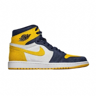 Air Jordan 1 Retro High Og Pe Fehér Sárga Sötétkék Férfi Cipő