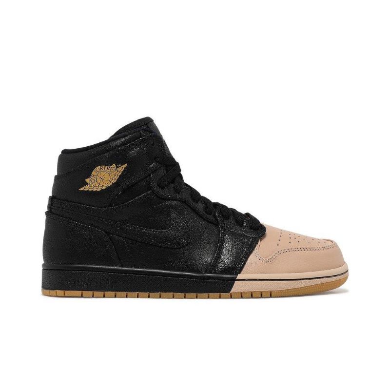 Air Jordan 1 Retro High Premium Fekete Gold Khaki Női Cipő