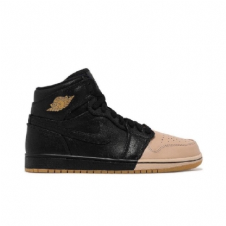 Air Jordan 1 Retro High Premium Fekete Gold Khaki Női Cipő