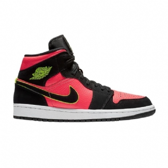Air Jordan 1 Retro Középfekete Rózsaszín Zöld Női Cipő