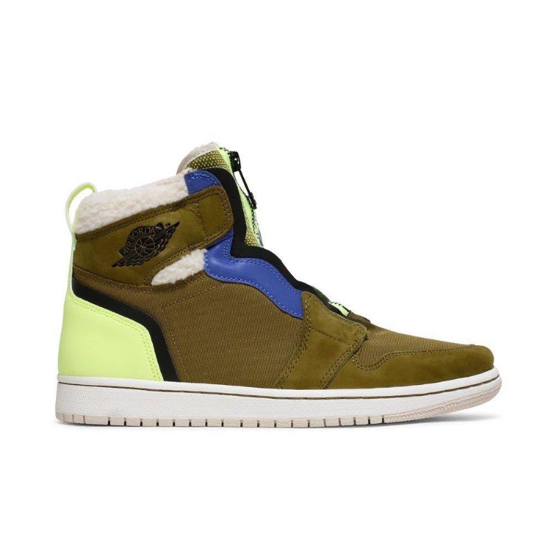 Air Jordan 1 Retro Magas Cipzár Olíva Zöld Kék Női Cipő