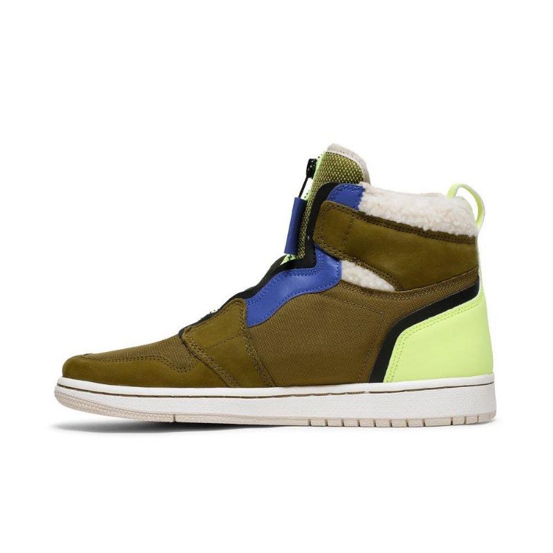 Air Jordan 1 Retro Magas Cipzár Olíva Zöld Kék Női Cipő